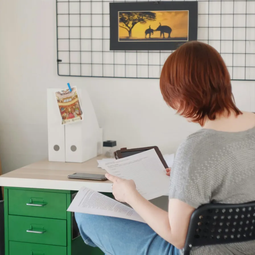 Student studying