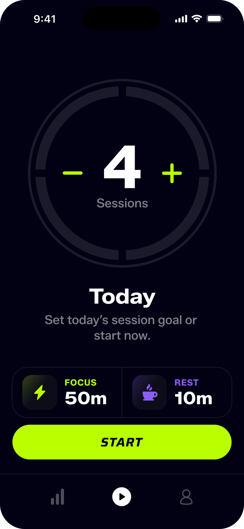 Focus timer screen